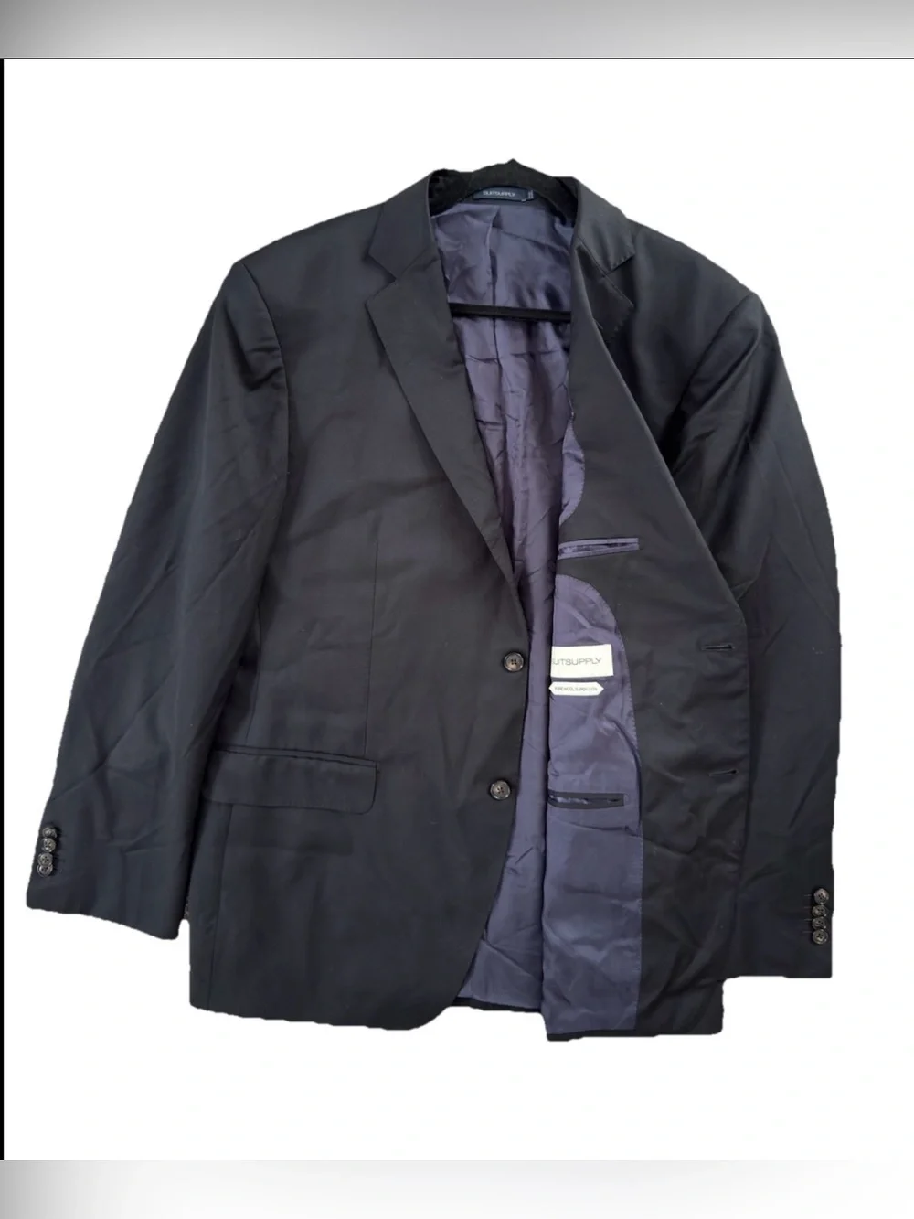 SuitSupply Napoli Suit Jacket Size 60 IT (50 US) Navy Blue Reda Super 110s Wool